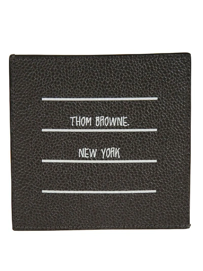 Shop Thom Browne Printed Cardholder In Charcoal