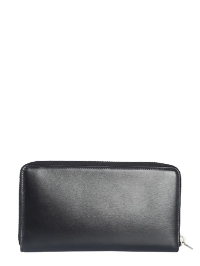 Shop Saint Laurent Large Zip Around Monogram Wallet In Nero