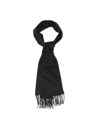 Shop Alexander Mcqueen Logo Scarf In Black (black)