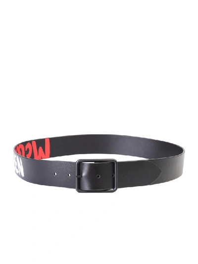 Shop Alexander Mcqueen Graffiti Belt In Black