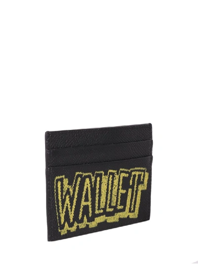 Shop Balenciaga Black Ville Card Holder In Nero/giallo