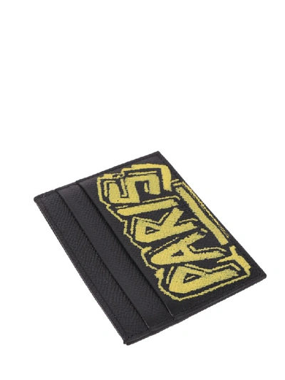 Shop Balenciaga Black Ville Card Holder In Nero/giallo