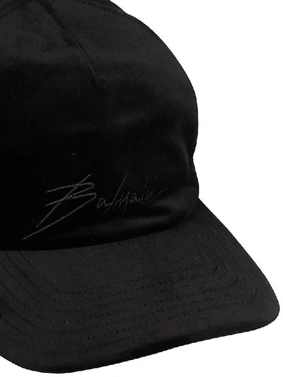 Shop Balmain Signature Logo Cap In Black