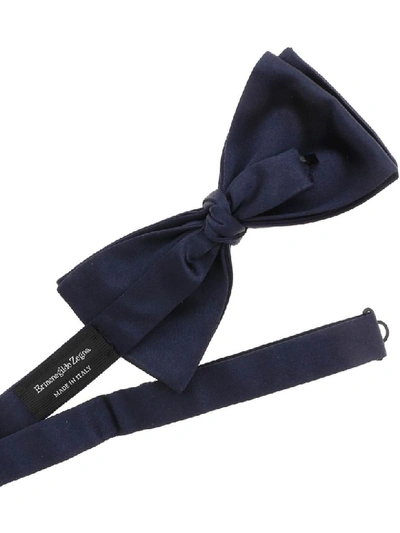Shop Ermenegildo Zegna Cummerbund And Bow Tie Kit Silk In Blue