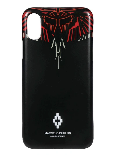 Shop Marcelo Burlon County Of Milan Geometric Wings Iphone X Case In Black/multicolor