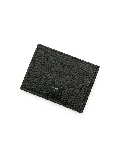 Shop Dolce & Gabbana Dauphine Calfskin Cardholder In Nero (black)
