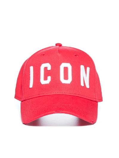 Shop Dsquared2 Baseball Hat In Rosso Bianco