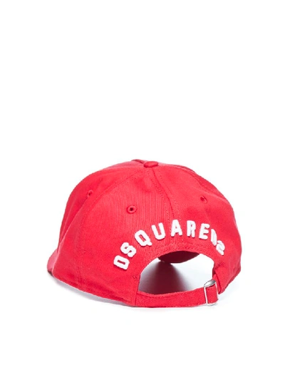 Shop Dsquared2 Baseball Hat In Rosso Bianco