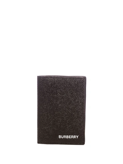 Shop Burberry Leather Cardcase Wallet In Black