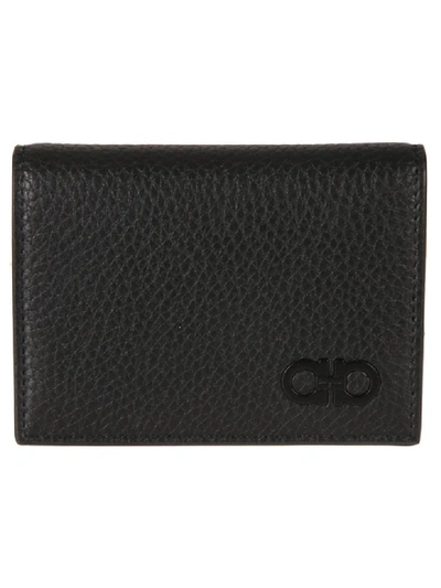 Shop Ferragamo Leather Card Holder In Black