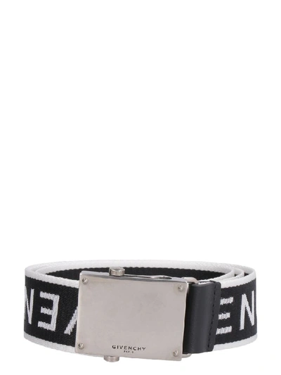 Shop Givenchy Fabric Belt With Jacquard Logo In Black