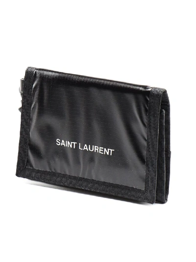 Shop Saint Laurent Wallet In Black/silver