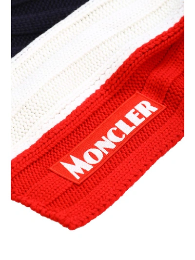 Shop Moncler Tricolor Scarf In Righe