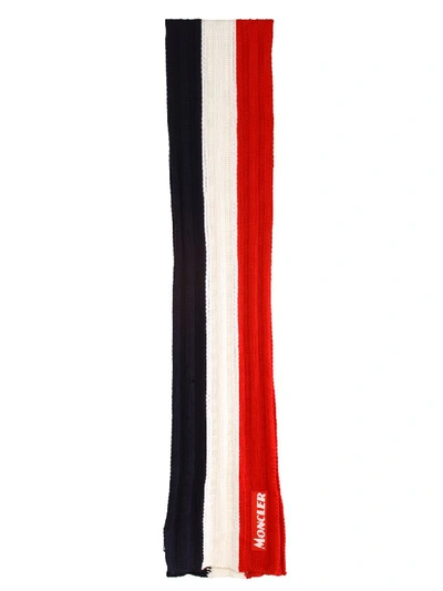 Shop Moncler Tricolor Scarf In Righe