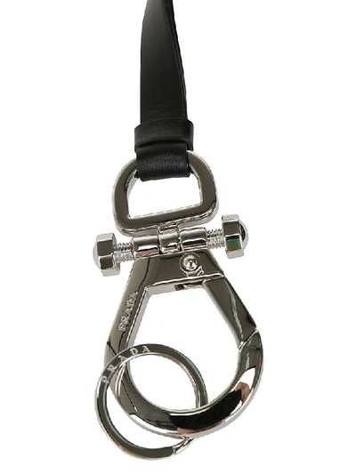 Shop Prada Key Holder In Nero