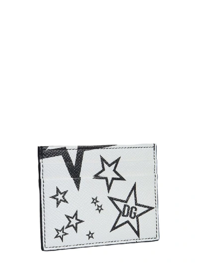 Shop Dolce & Gabbana Leather Card Holder In Bianco