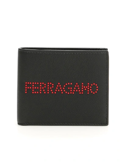 Shop Ferragamo Bifold Logo Wallet In Black (black)
