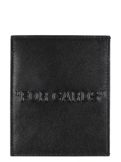 Shop Off-white Leather Card Holder In Black