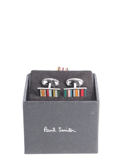 Shop Paul Smith Striped Cufflinks In Multicolor