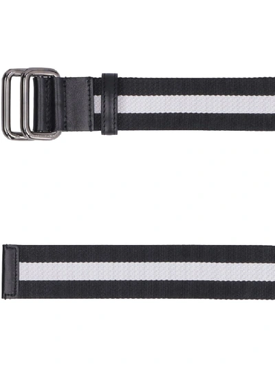 Shop Dolce & Gabbana Striped Nylon Belt In Black