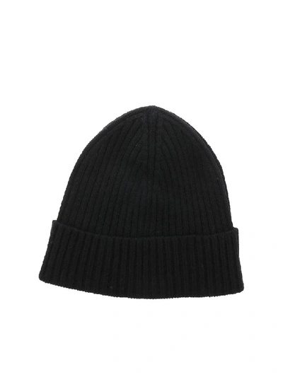 Shop Balmain Logo Emrboidered Beanie In Nero