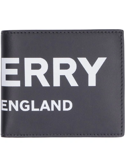 Shop Burberry Leather Flap-over Wallet In Black