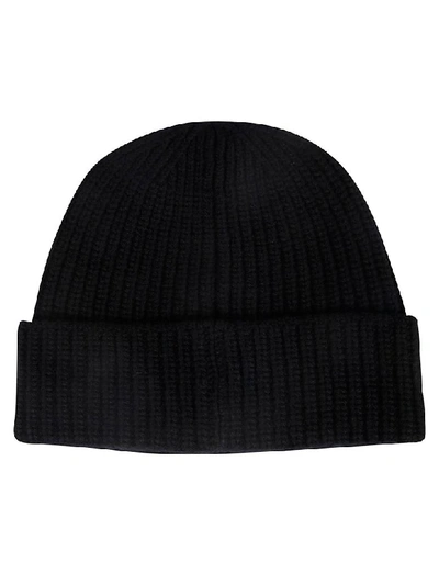 Shop Stone Island Logo Beanie In Nero