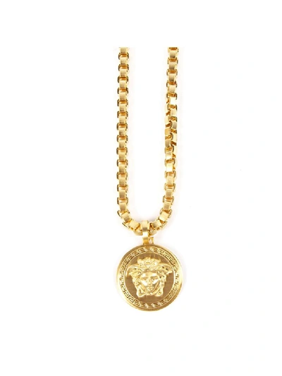 Shop Versace Gold Metal Medusa Necklace