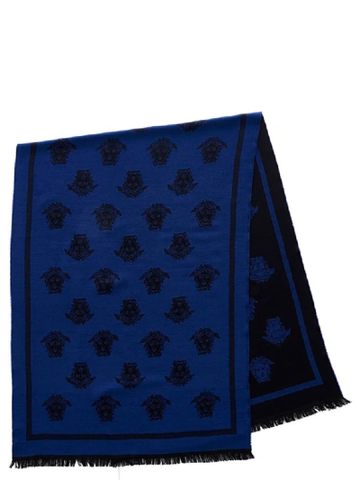 Shop Versace Medusa Scarf In Blue