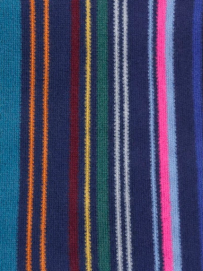 Shop Paul Smith Blue Wool Scarf In Multicolor