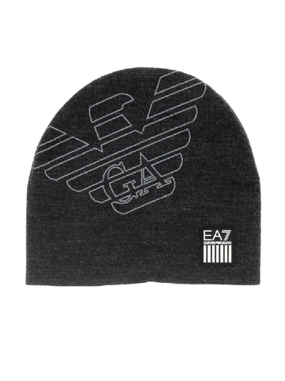 Shop Ea7 Hat Hat Men  In Charcoal
