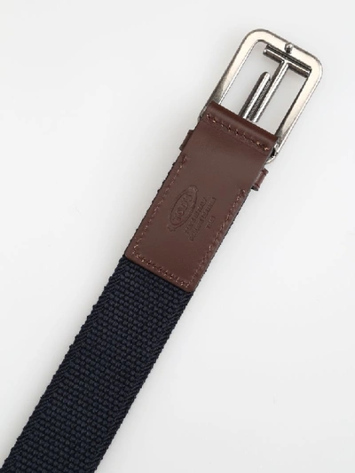 Shop Tod's Belt In Canvas In Galaxy