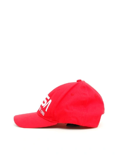 Shop Heron Preston Nasa Baseball Cap In Red White (red)