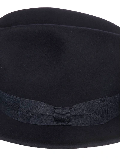 Shop Ami Alexandre Mattiussi Bow Detail Hat In Navy