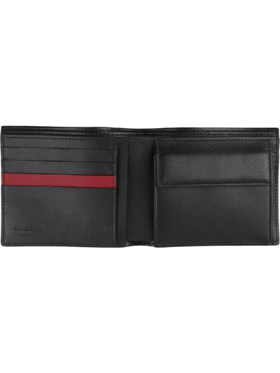 Shop Ferragamo Gancini Leather Flap-over Wallet In Grey