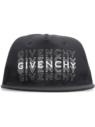 Shop Givenchy Logo Embroidery Baseball Cap In Black