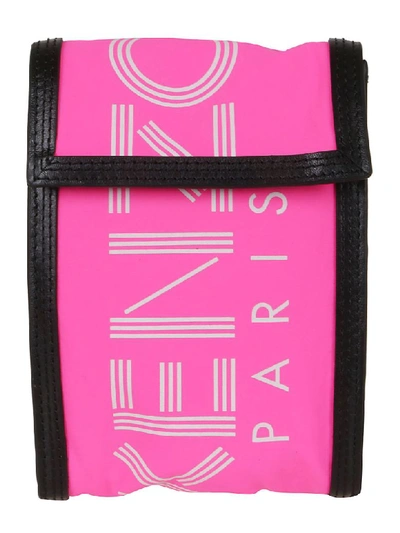 Shop Kenzo Phone Holder On Strap In Deep Fuschia