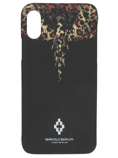 Shop Marcelo Burlon County Of Milan Leopard Wings X Phone Case In Black/multicolor