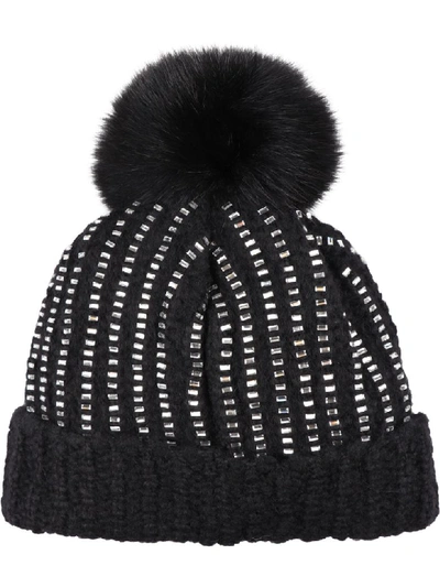 Shop Moncler Pom-pon Detail Tricot Knit Beanie In Black