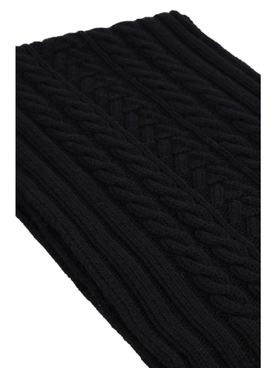 Shop Moncler Cable-knit Scarf In Black