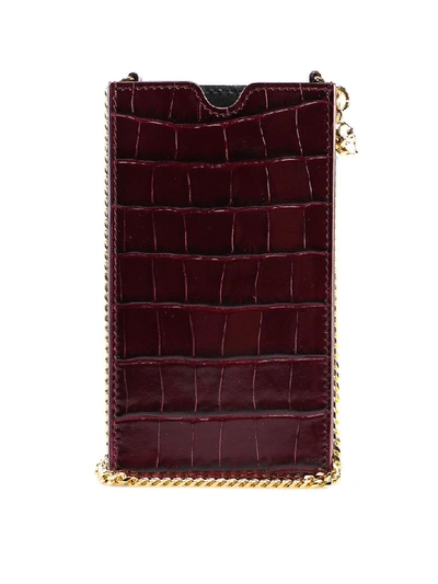 Shop Alexander Mcqueen Phone Case W/chain In Velvet Red