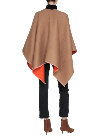 Shop Burberry Wool Cape In Fern