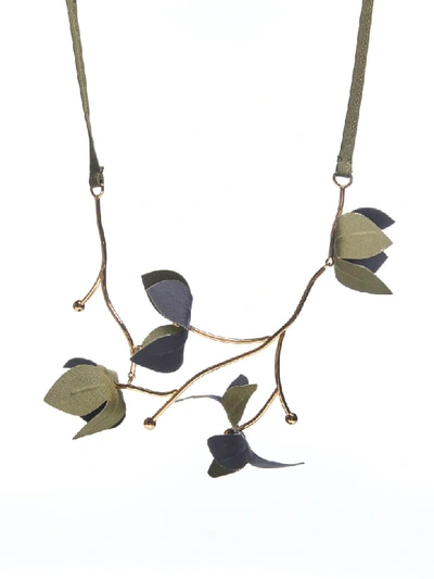 Shop Marni Flowers Necklace In Black