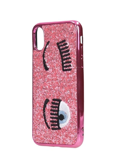 Shop Chiara Ferragni Cover X/xs Iphone / Ipad Case In Rose-pink Pvc