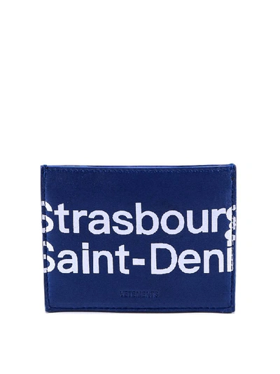 Shop Vetements Card Holder In Blue