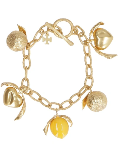 Shop Tory Burch Lemon Charm Bracelet In Gold