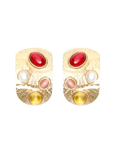 Shop Magda Butrym Amaranth Earrings In Gold (metallic)