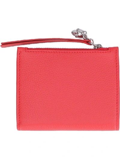 Shop Alexander Mcqueen Grainy Leather Wallet In Red