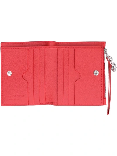 Shop Alexander Mcqueen Grainy Leather Wallet In Red