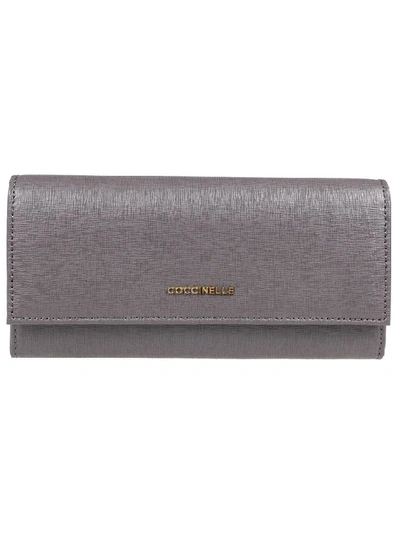 Shop Coccinelle Logo Continental Wallet In Fume